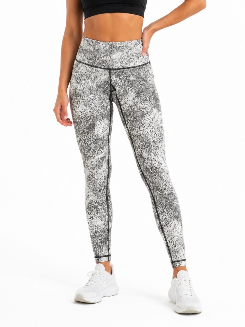 lululemon athletica Light Gray granite- speckle women’s leggings size 8